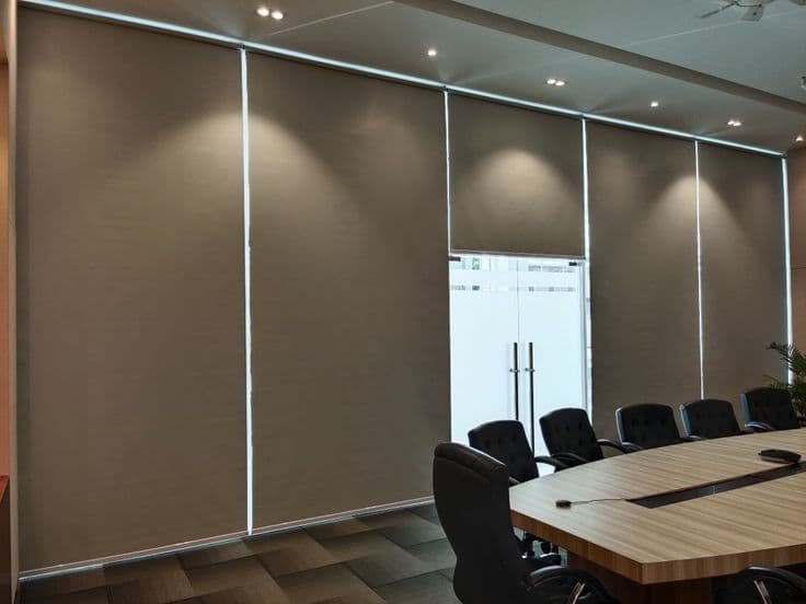 Conference room with Venetian blinds