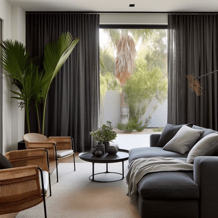 Curtains in modern home